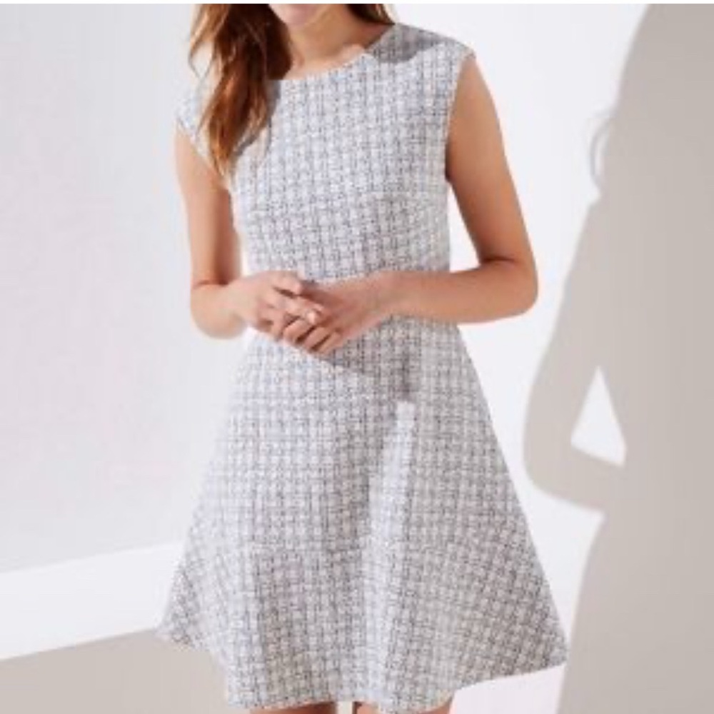 White Dress with Black Line Design